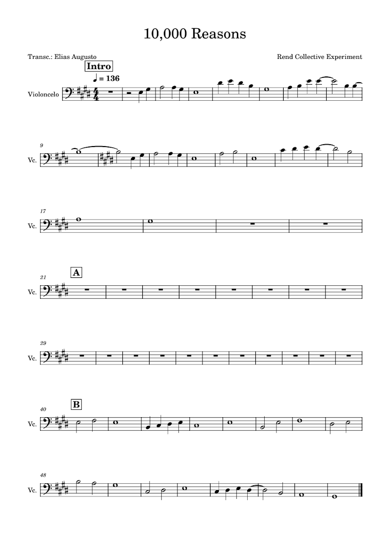 10,000 Reasons Cello