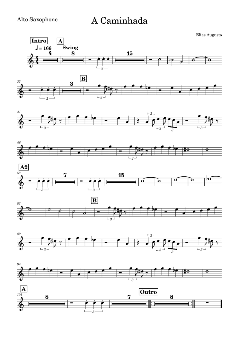 A caminhada-Alto Saxophone