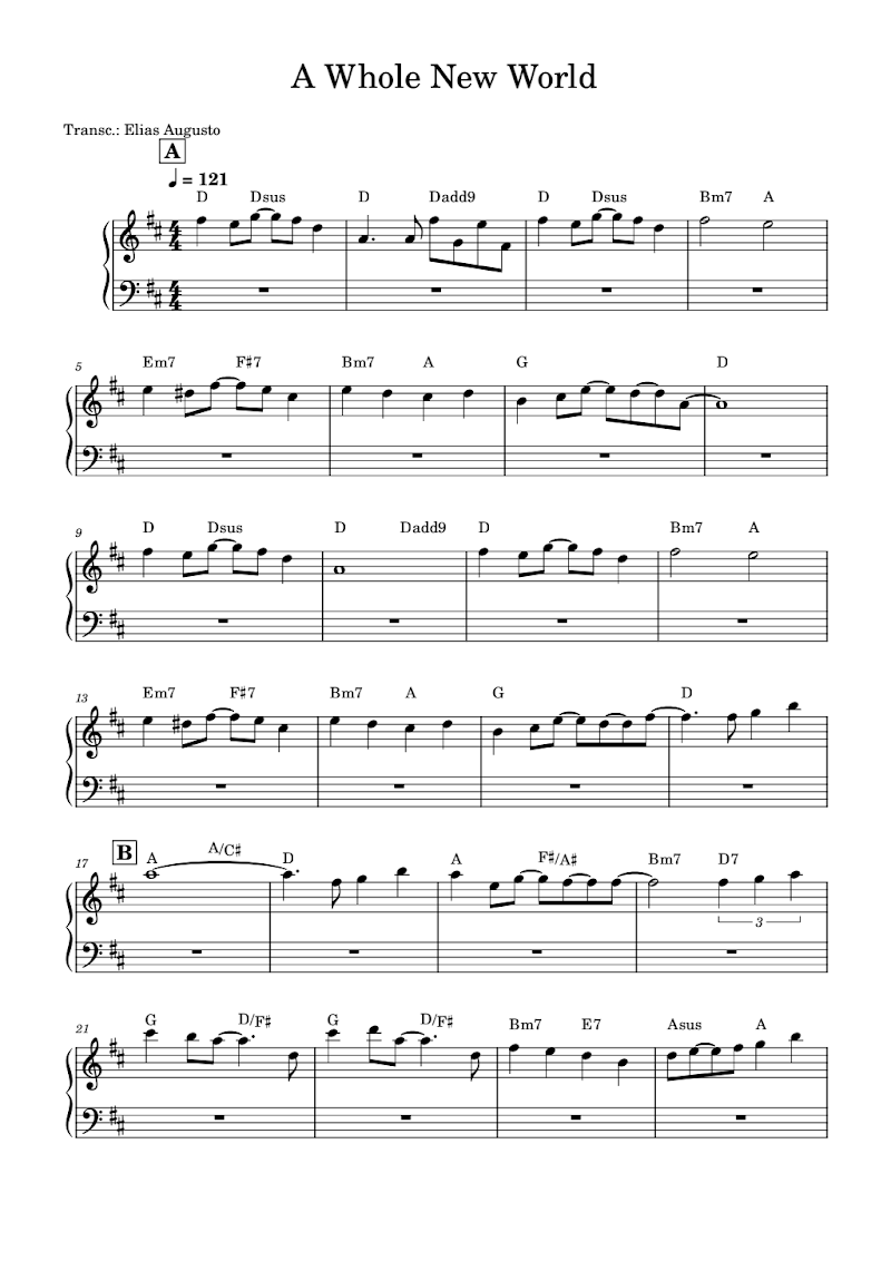 A Whole New World Piano