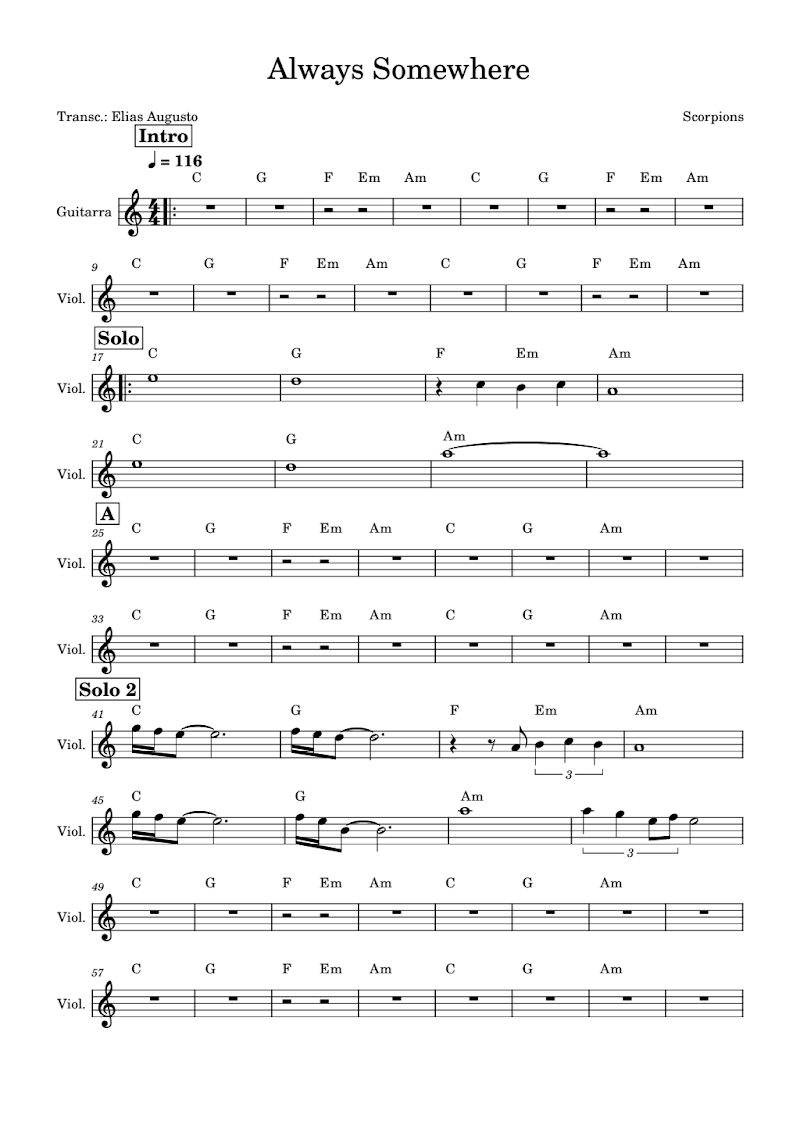 Always Somewhere Guitarra Harmona