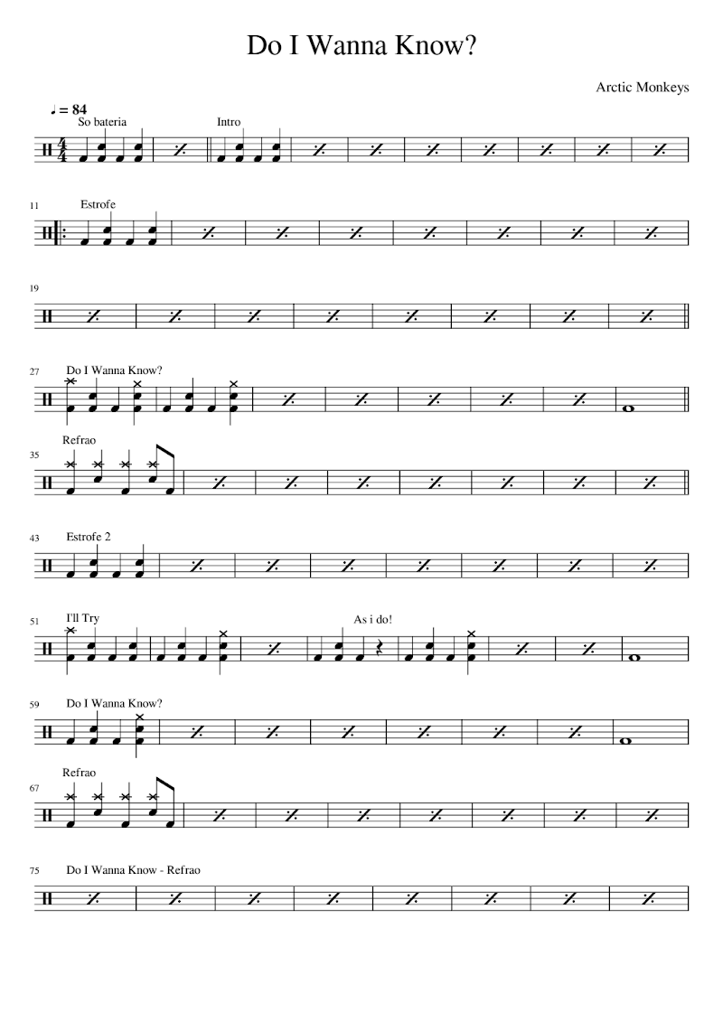 Do I Wanna Know Drums
