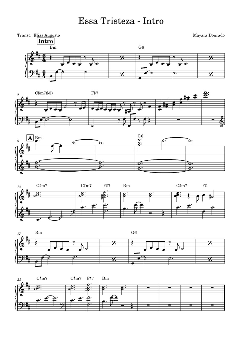 Essa Tristeza - Intro Piano - May
