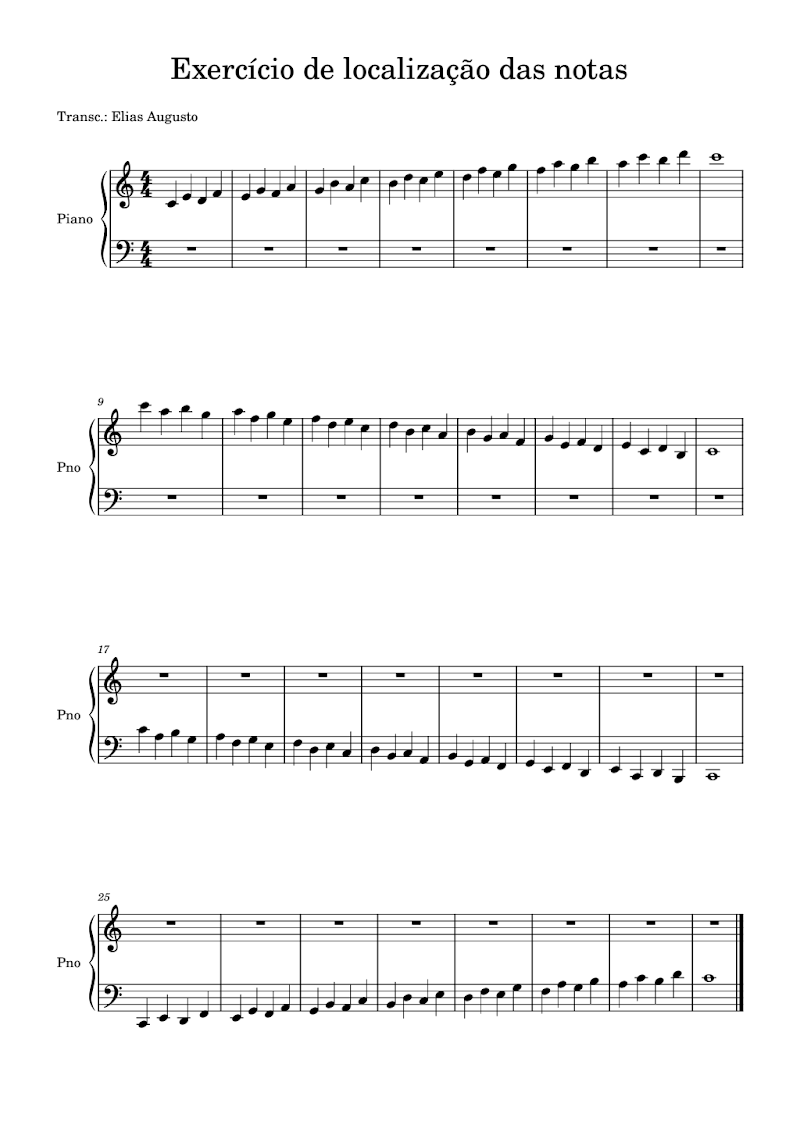 Exercício de localização das notas