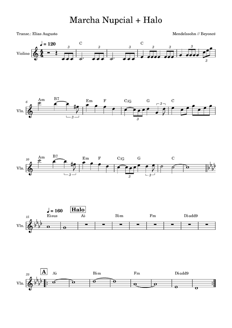 Marcha Nupcial + Halo Violino Harmona