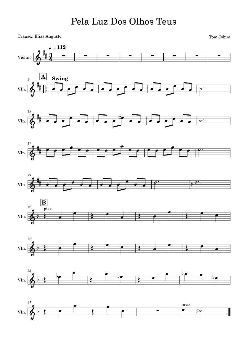 Pela Luz Dos Olhos Teus Violino