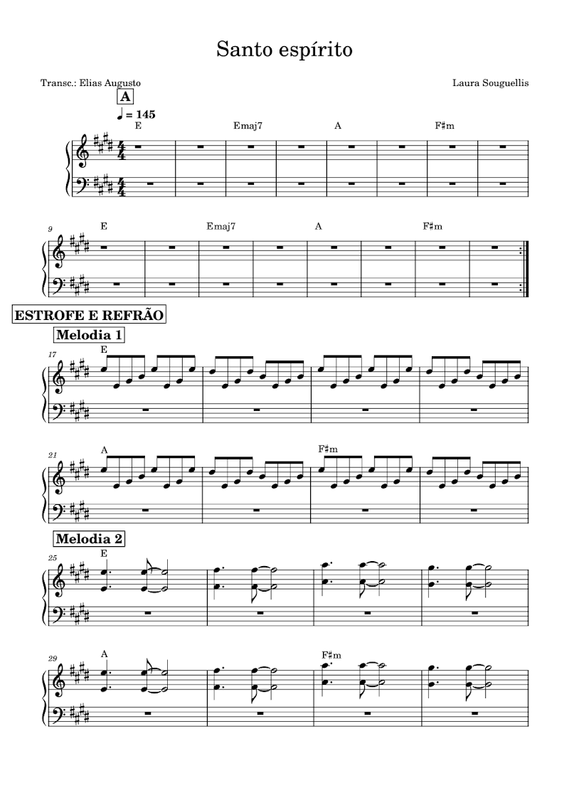 Santo espírito Melodias Piano